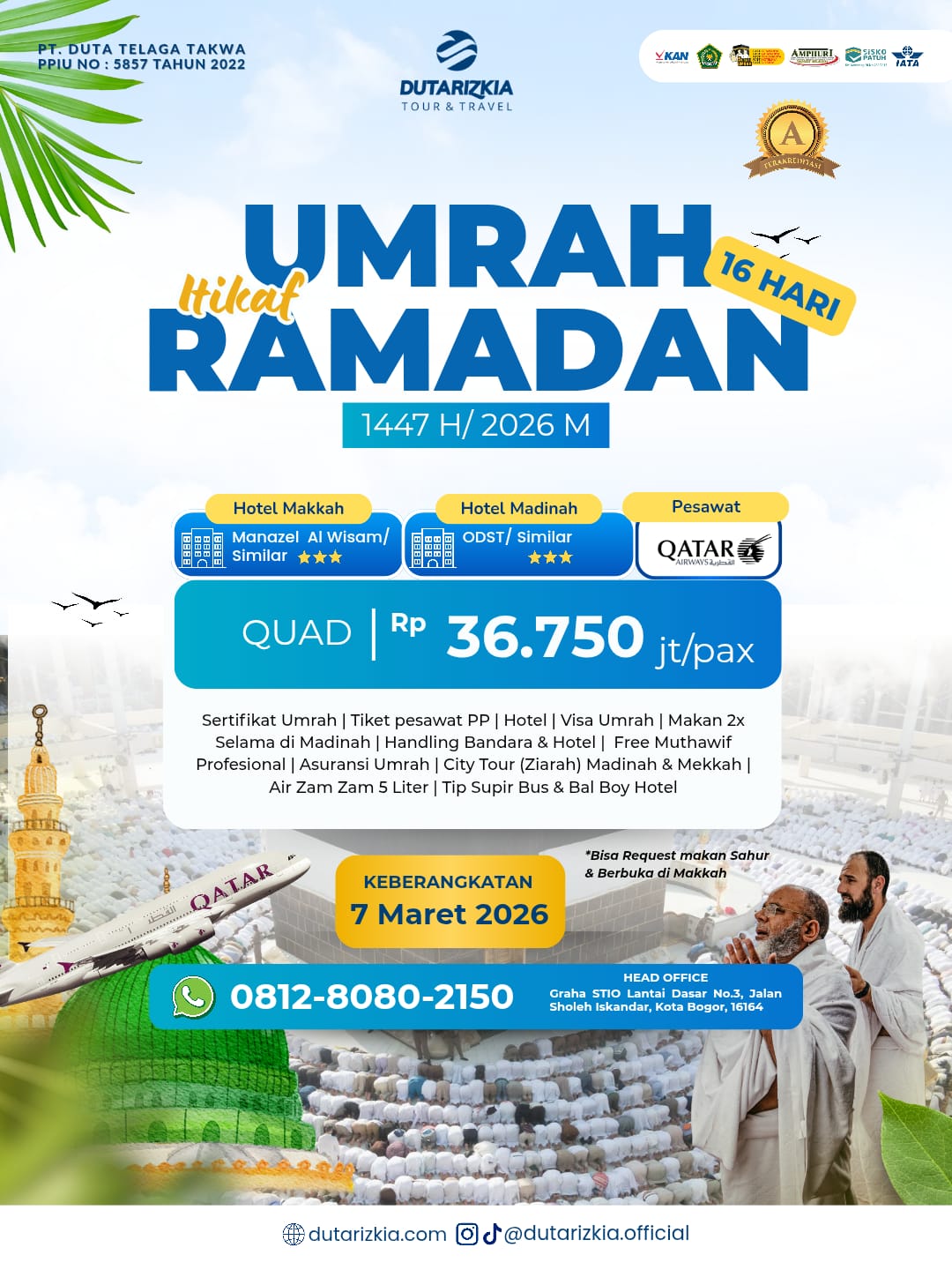 UMRAH ITIKAF LAILATUL QADR 2026 - 16 HARI